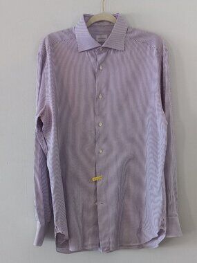 ERMENEGILDO ZEGNA purple striped shirt